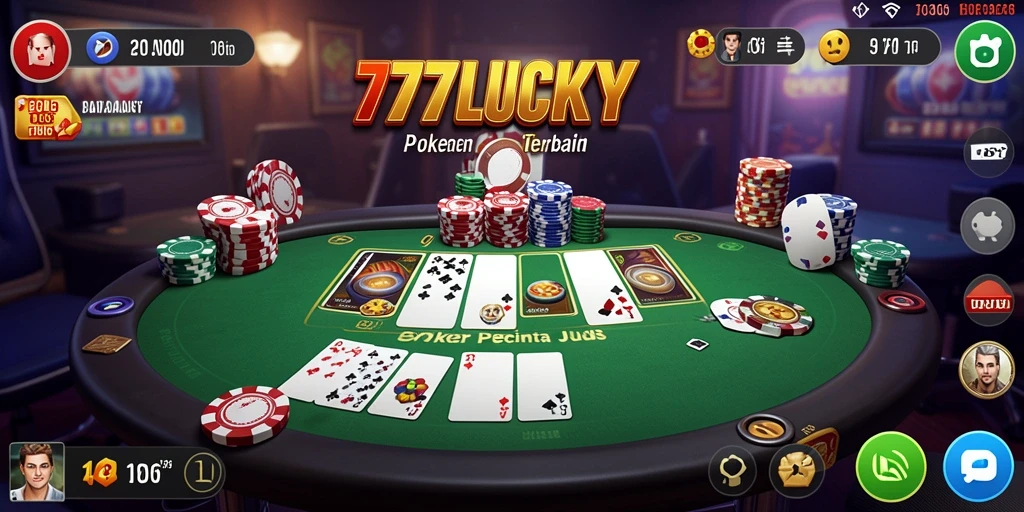 Screenshot utama 777LUCKY menampilkan gameplay Poker yang menegangkan.