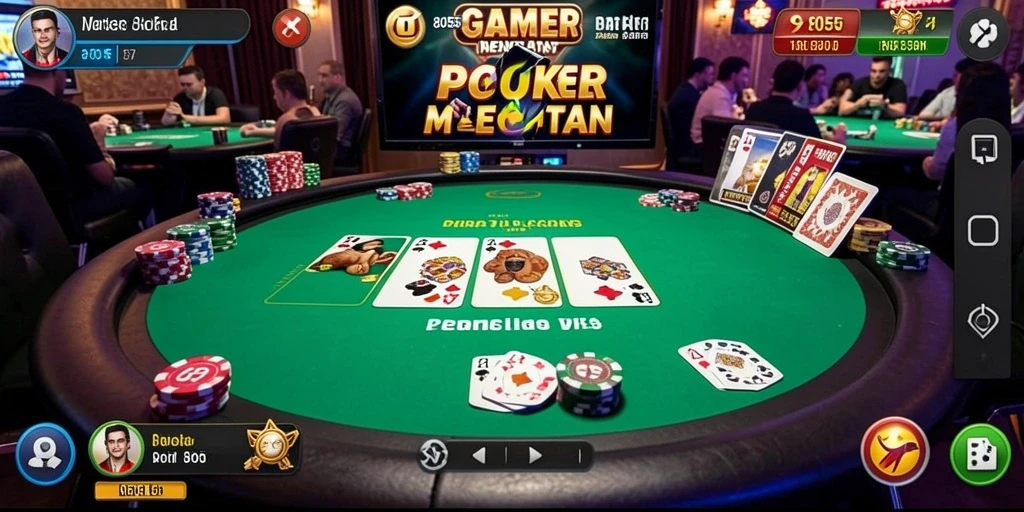 Tampilan gameplay poker yang menarik dan kompetitif dalam 8055.