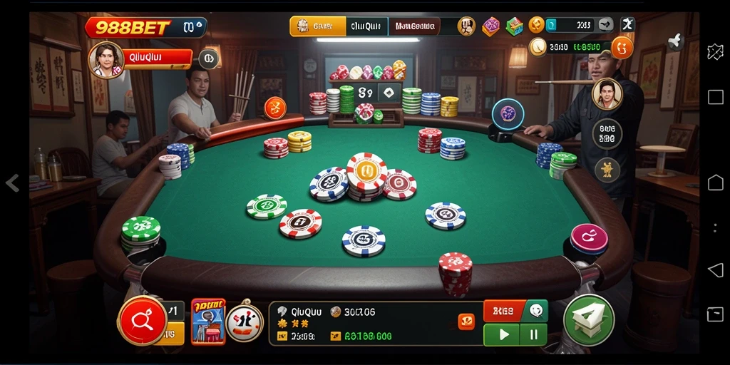 Gameplay seru QiuQiu di 988BET dengan teman-teman