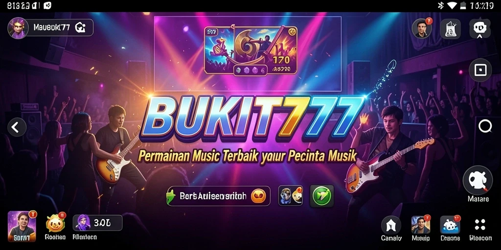 Tampilan gameplay BUKIT777 yang menarik dengan berbagai elemen musik.