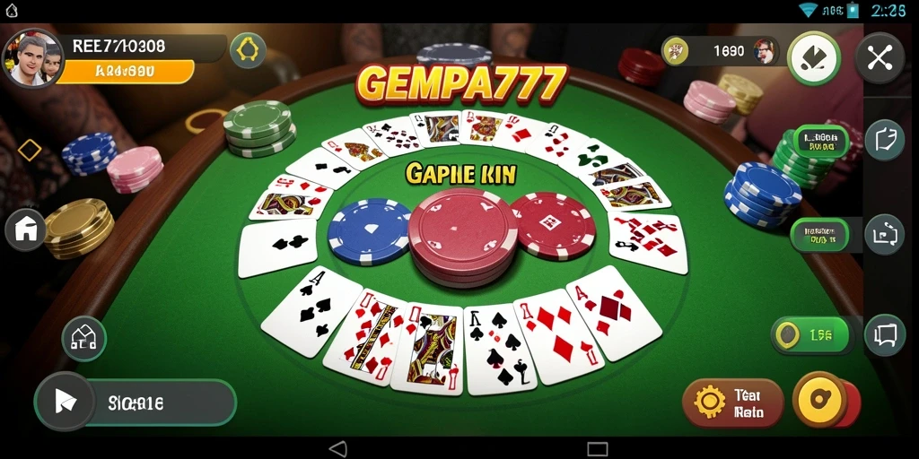Tampilan gameplay menarik dari GEMPA777 dalam permainan Gaple.