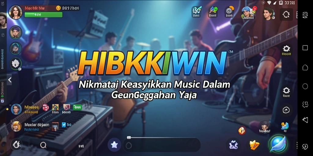 Tampilan gameplay HIBIKIWIN dengan berbagai pilihan lagu menarik.