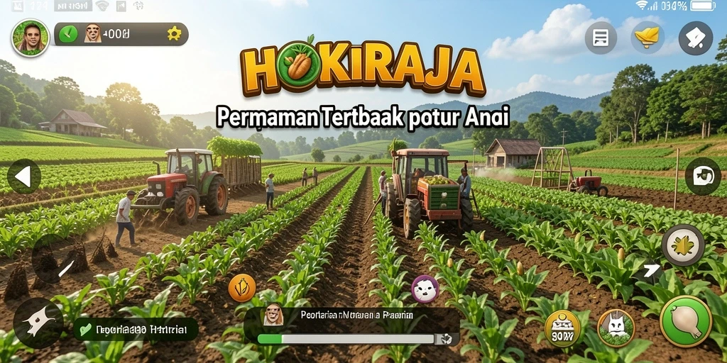 Tampilan gameplay HOKIRAJA yang menarik dalam pertanian.
