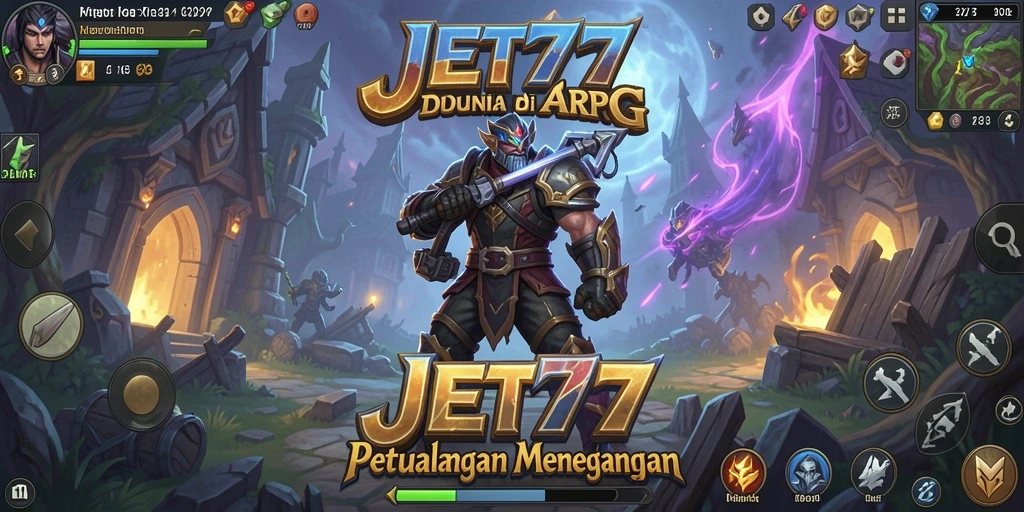 Tampilan gameplay mendebarkan dalam JET77 yang kaya aksi ARPG.