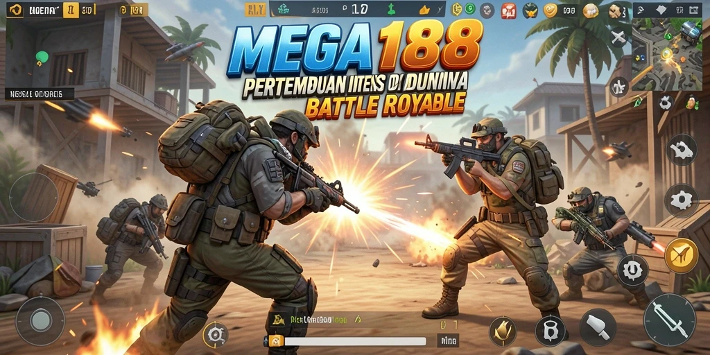 Gameplay seru di MEGA188 dengan pertempuran Battle Royale.
