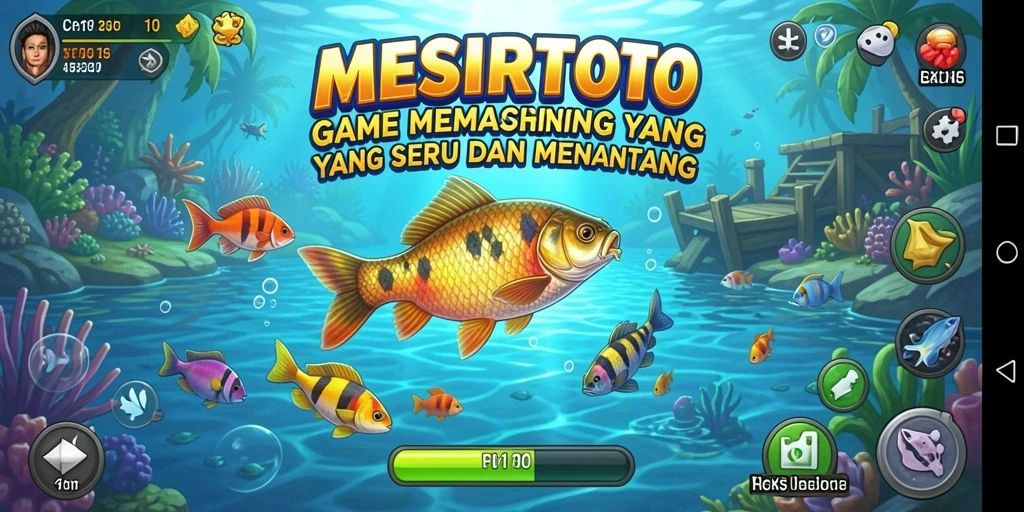 Gameplay seru MESIRTOTO saat menangkap ikan di laut.