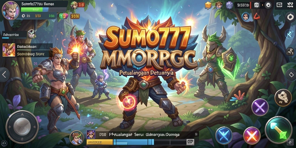 Tangkapan layar menunjukkan aksi seru dalam game MMORPG SUMO777.