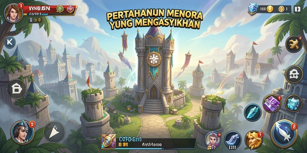 Screenshot gameplay menawan dari YYBET yang menunjukkan strategi Tower Defense.