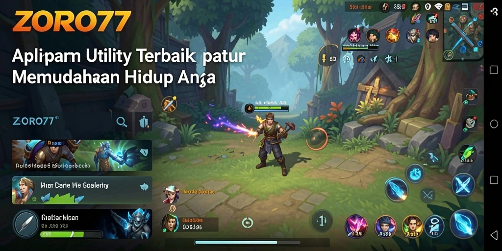 Tampilan antarmuka aplikasi ZORO77 yang minimalis dan intuitif.